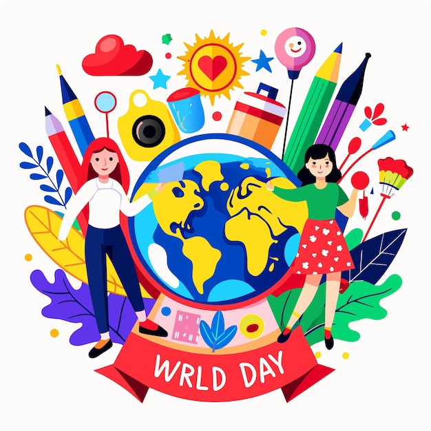 World art day illustration