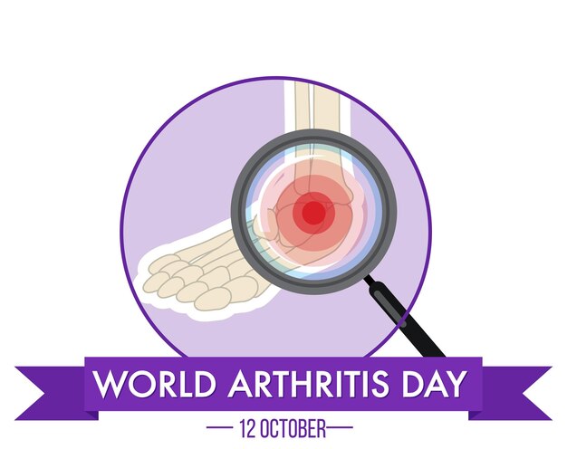 World Arthritis Day banner with red point on ankle