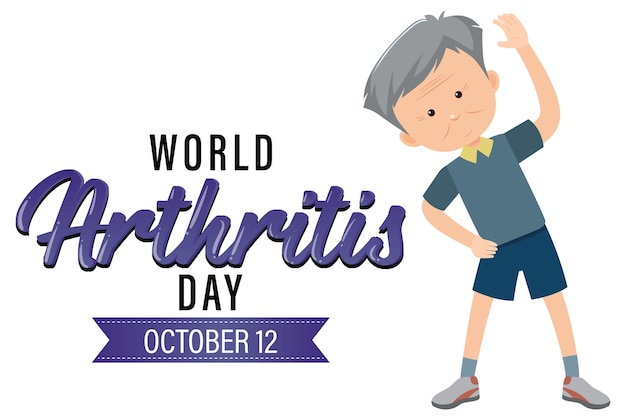 Vector world arthritis day word banner design