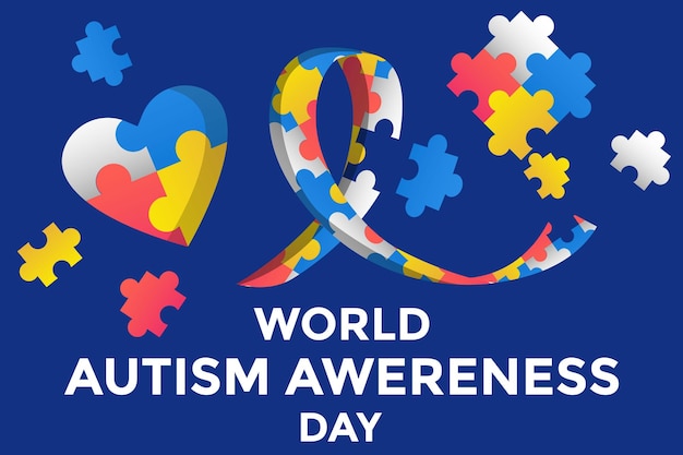 Vector world autism awareness day background illustration vector design