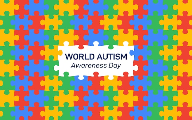 Vettore sfondio della giornata mondiale della coscienza dell'autismo modello per banner social media poster medici sfondi badge brochure stampa e campagna di consapevolezza sanitaria per l'autismo sfondio del puzzle vettoriale