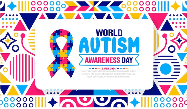 World autism awareness day background template celebrated in 2 April use to background banner