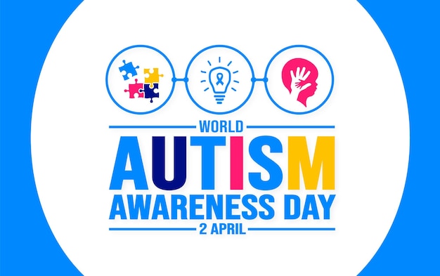 세계 자폐증 인식의 날 배경 템플릿은 배너 카드 인사말 카드 포스터에 사용됩니다.