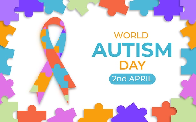 Vector world autism awareness day banner