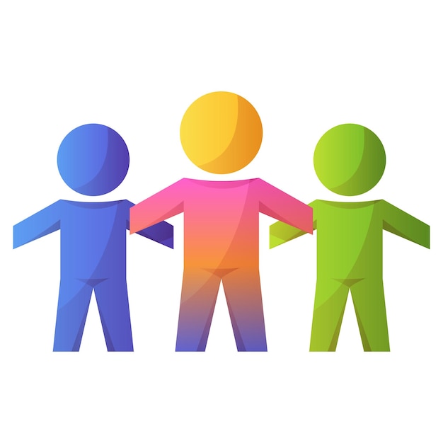 World autism awareness day colorful group of child people Jigsaw symbol International solidarity