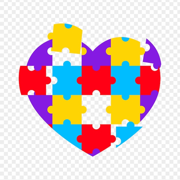 World Autism Awareness Day concept illustration with transparent background