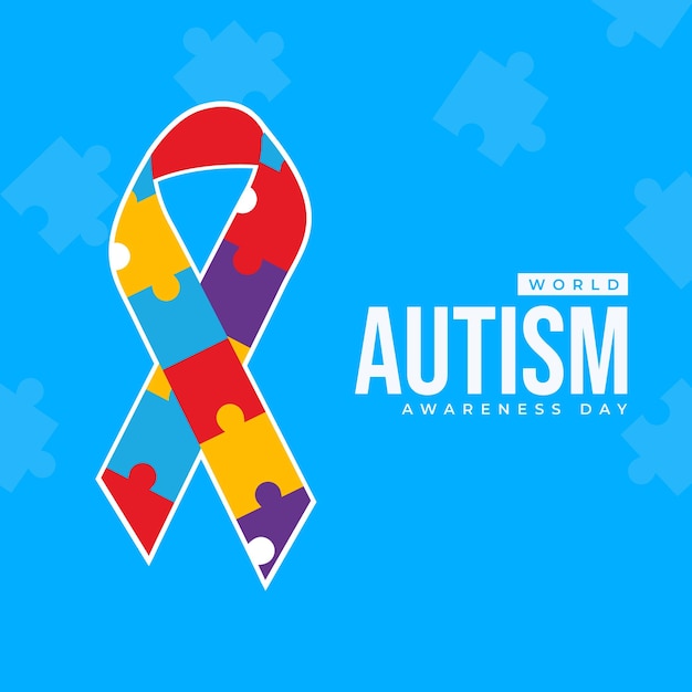 World autism awareness day flat illustration