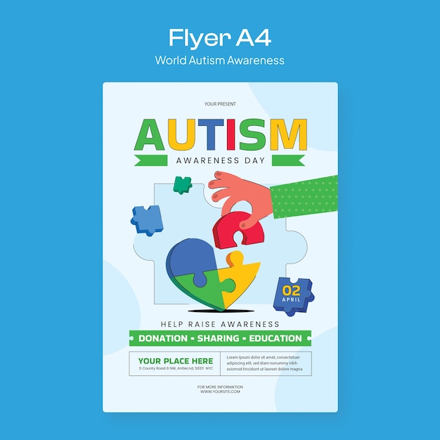 World Autism Awareness Day Flyer Template