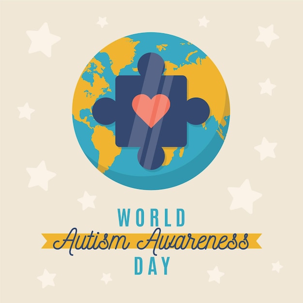 Vector world autism awareness day illustration