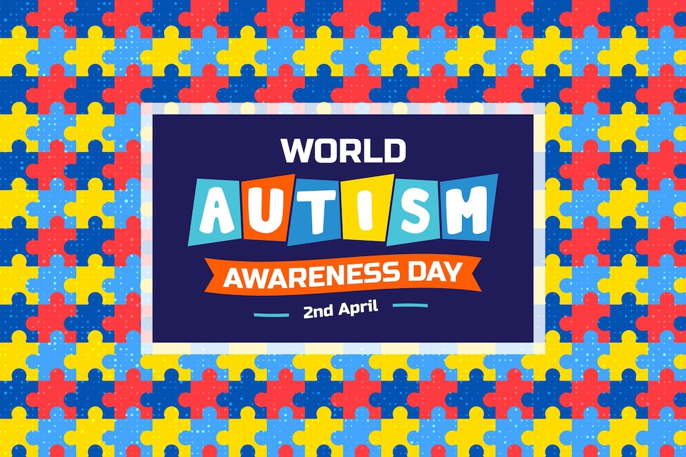 Premium Vector | World autism awareness day pattern background with
