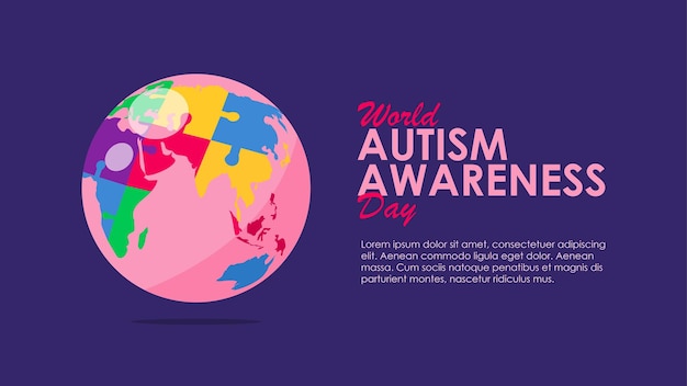 World autism awareness day poster template horizontal