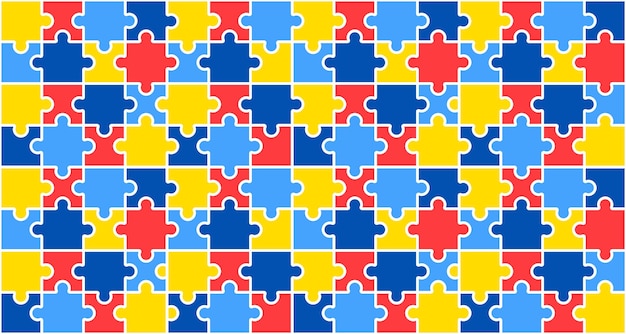 World autism awareness day puzzle pattern background template world autism day colorful puzzle