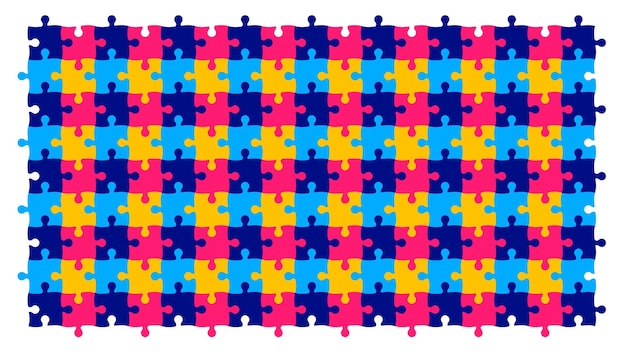 4月2日に祝われる世界自閉症啓発デーのパズルピースパターン背景テンプレート