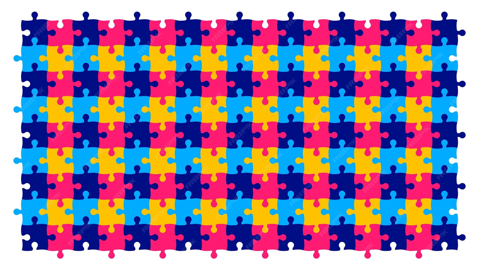 Premium Vector | World autism awareness day puzzle pieces pattern