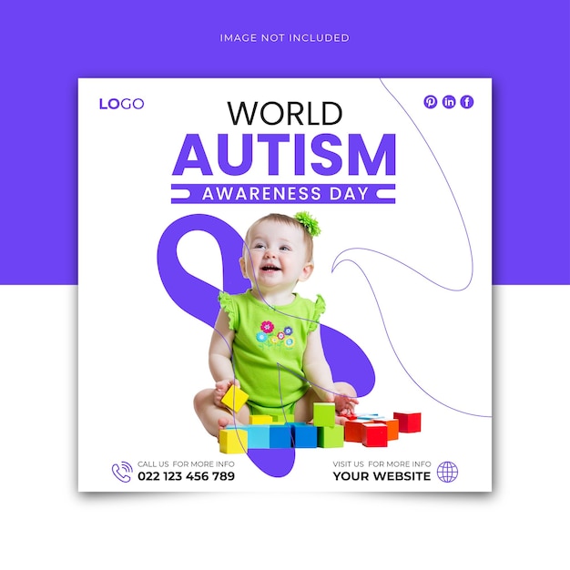 World autism awareness day social media banner template