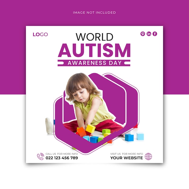 World autism awareness day social media banner template