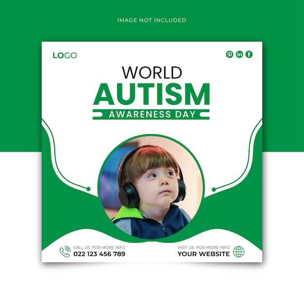 World autism awareness day social media banner template
