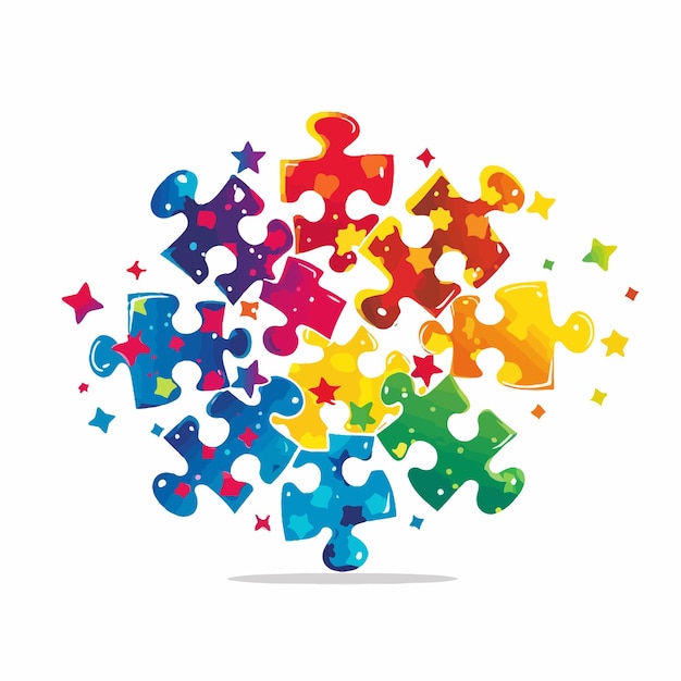 Vector world_autism_awareness_daycolorful_puzzle_sign