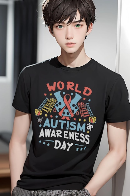 Vector world autism awarenessday t shirt design 3