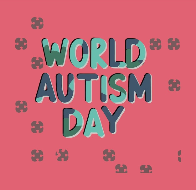 Vector world autism day font style icon a symbol of understanding and acceptance