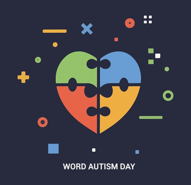 World autism day font style icon un simbolo di comprensione e accettazione