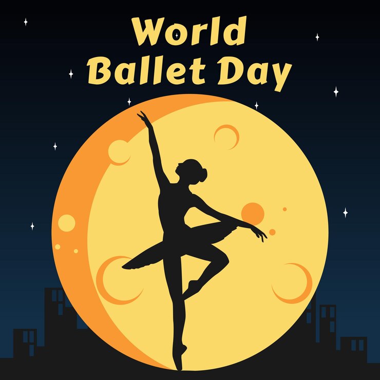 Premium Vector World ballet day poster illustration