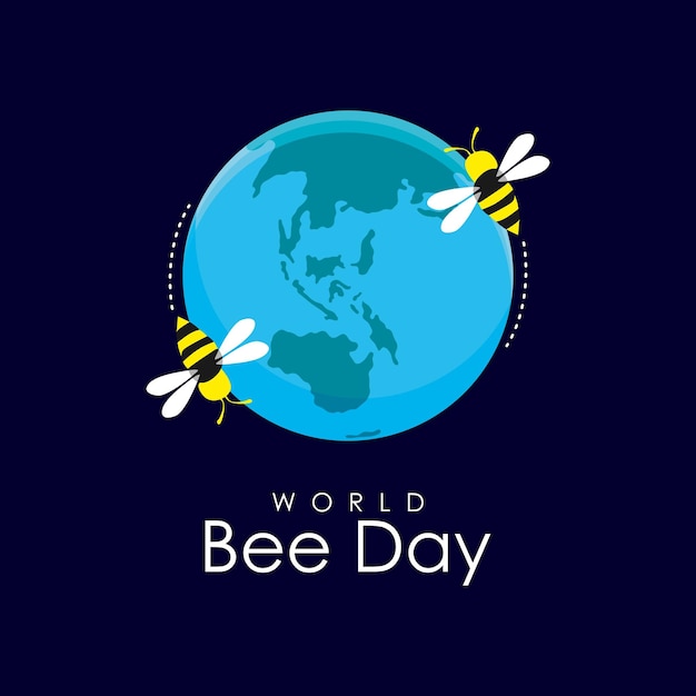 World bee day poster template