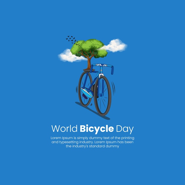 World Bicycle Day Concept Mannen dragen maskers die fietsen