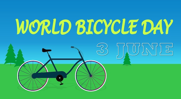 Design della giornata mondiale della bicicletta con colori verdastri