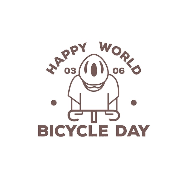 World bicycle day hand drawn line illustration