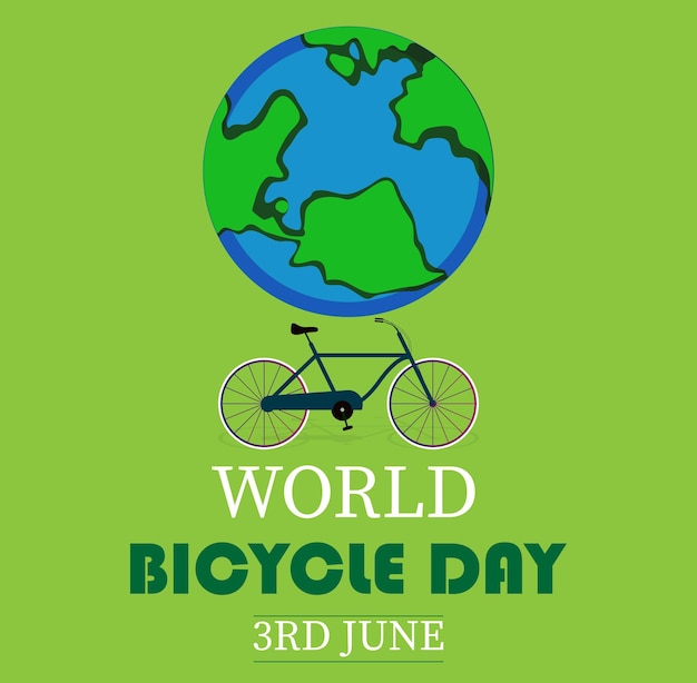 Всемирный день велосипеда дизайн иллюстрации с искусством глобуса