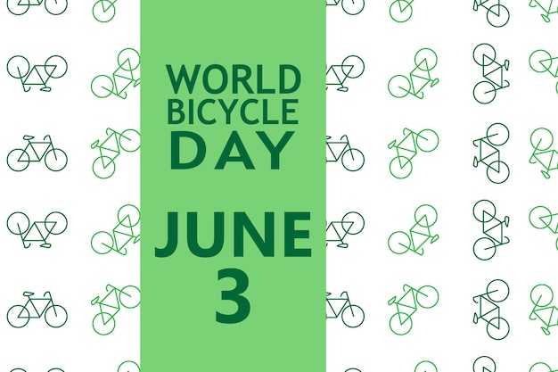 Vector world bicycle day june 3 holiday concept template for background banner card poster with text inscription vector illustration with bicycle design car free day concept