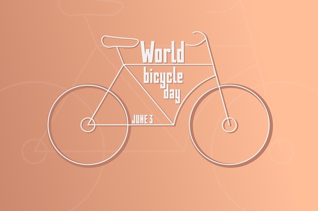 世界自転車デー ポスター テンプレート 6月3日 自転車エコトランスポート