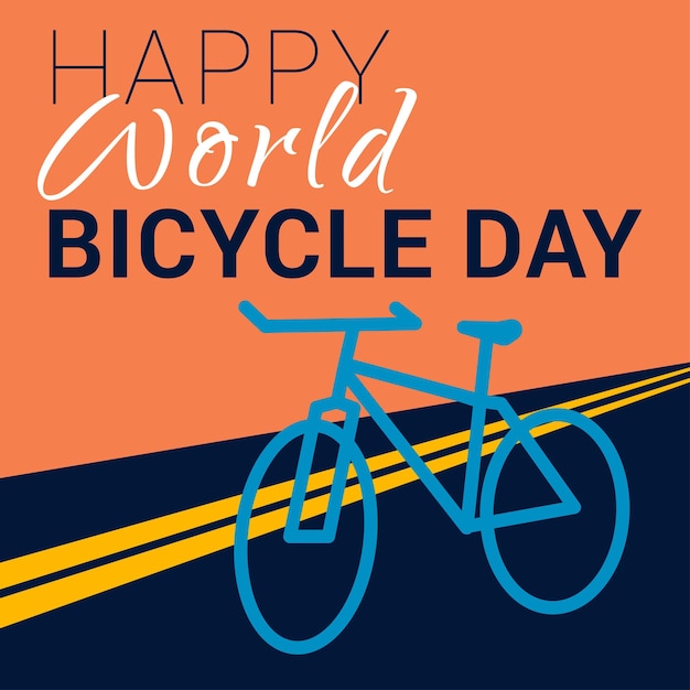 Vector world bicycle day vector template design for banner greeting cards or print