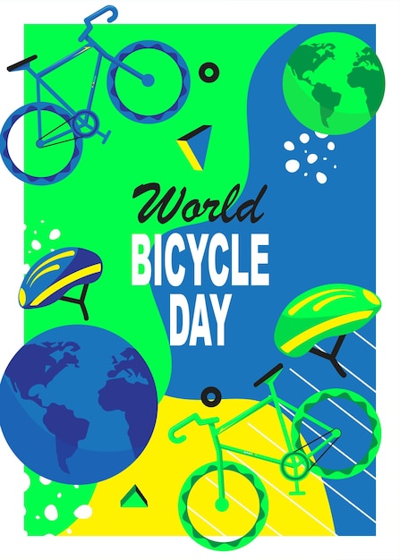 Vector world bicycle day with good template