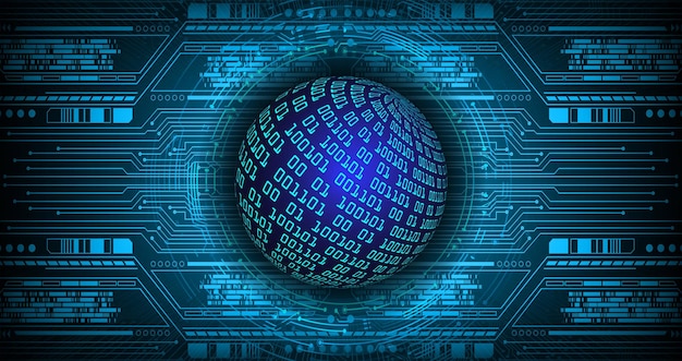 Мировая двоичная плата будущих технологий синий hud концепция кибербезопасности фон