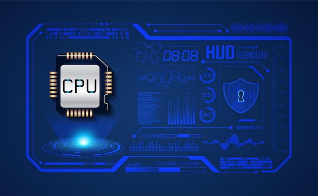 Мировая двоичная плата будущих технологий синий hud концепция кибербезопасности фон