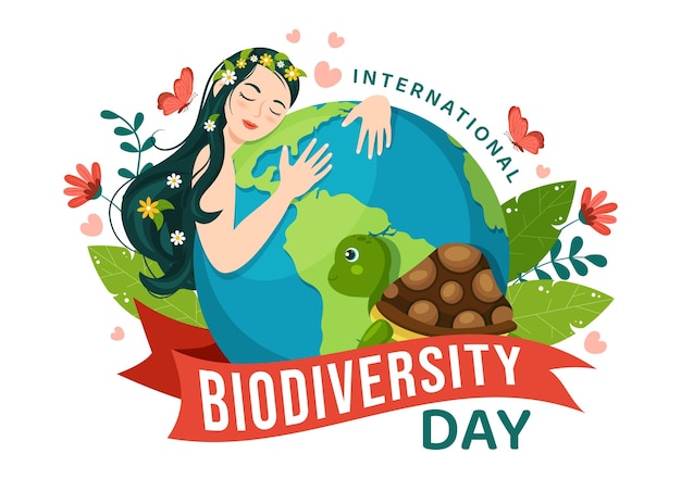 World Biodiversity Day on May 22 Illustration with Biological Diversity and Animal in Templates