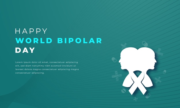 World Bipolar Day Paper cut style Vector Design Illustration for Background Poster Banner Ads