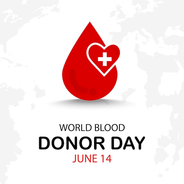 Vector world blood donation day concept poster with blood drop