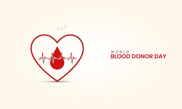 World blood donor day blood donor drop blood design for social media banner poster vector illusrtation