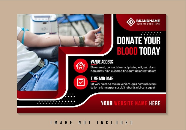 Vector world blood donor day headline is donate your blood today give blood save life june 14 awareness