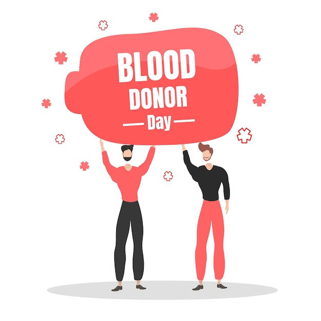 Векторный дизайн иллюстрации всемирного дня донора крови