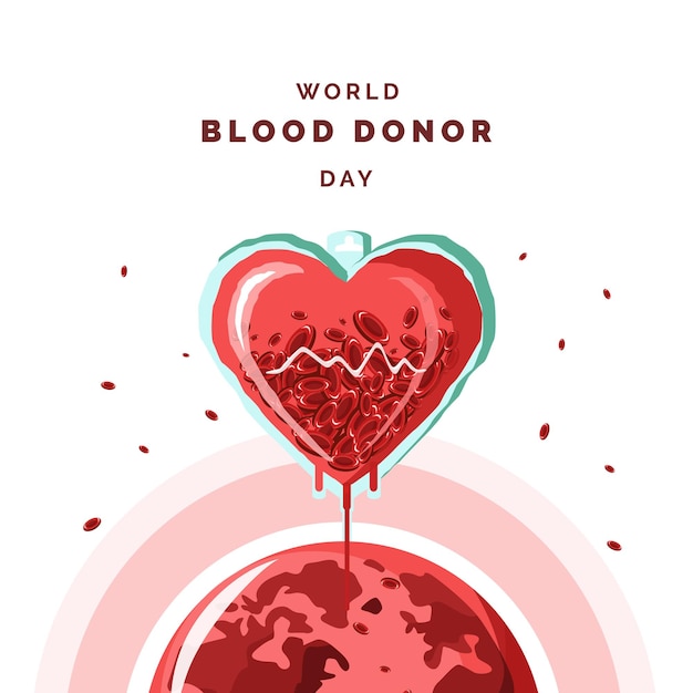 Illustrazione di giorno di donatore di sangue del mondo