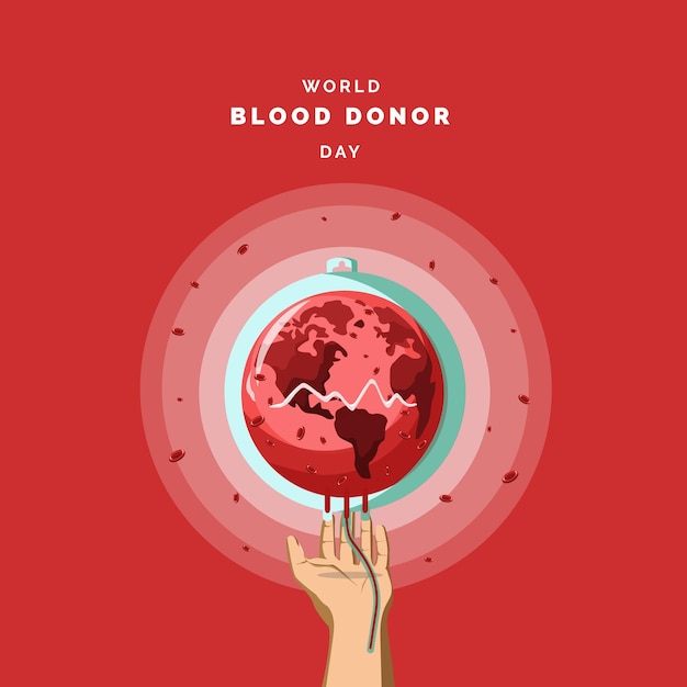 Illustrazione di giorno di donatore di sangue del mondo