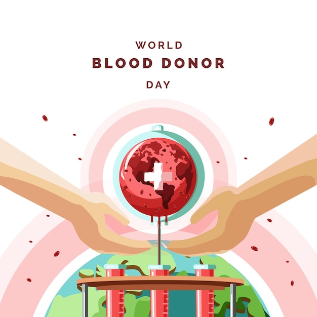 Illustrazione di giorno di donatore di sangue del mondo