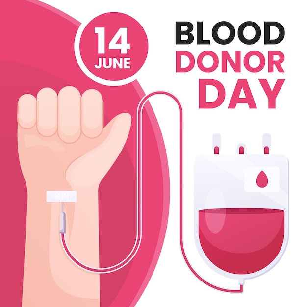 World blood donor day ilustrasion background design template for social media post or flyer poster