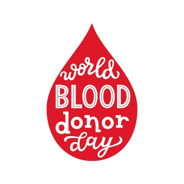 World blood donor day, lettering