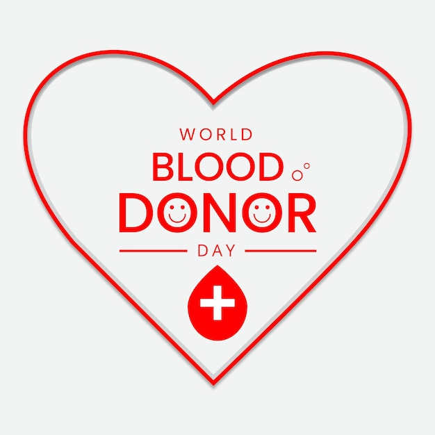 World blood donor day poster design template