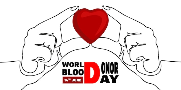 World blood donor day poster on June 14th vector isolated banner or poster